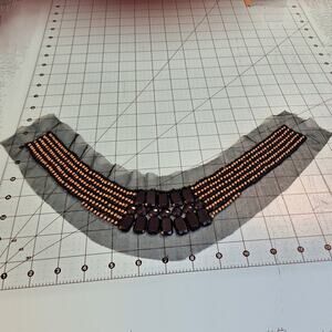 Neckline Applique Black and Gold Beads Jewels Set of 2